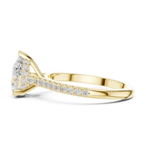 Ethereal Pear Cut Pavé-Set Solitaire Engagement Ring - Image 4