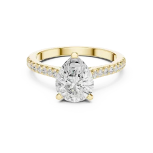 Ethereal Pear Cut Pavé-Set Solitaire Engagement Ring - Image 2