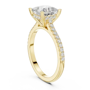 Symmetry Princess Cut Pavé-Set Solitaire Engagement Ring - Image 4