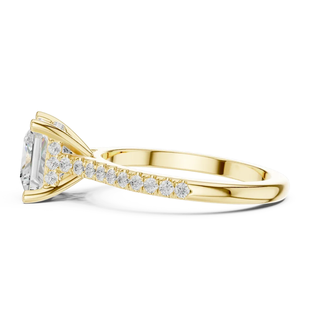 Symmetry Princess Cut Pavé-Set Solitaire Engagement Ring - Image 3