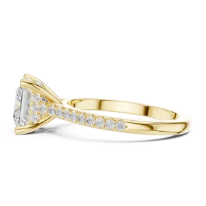 Symmetry Princess Cut Pavé-Set Solitaire Engagement Ring - Image 3