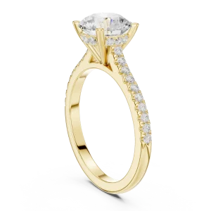 Ethereal Round Brilliant Pavé-Set Solitaire Engagement Ring - Image 3