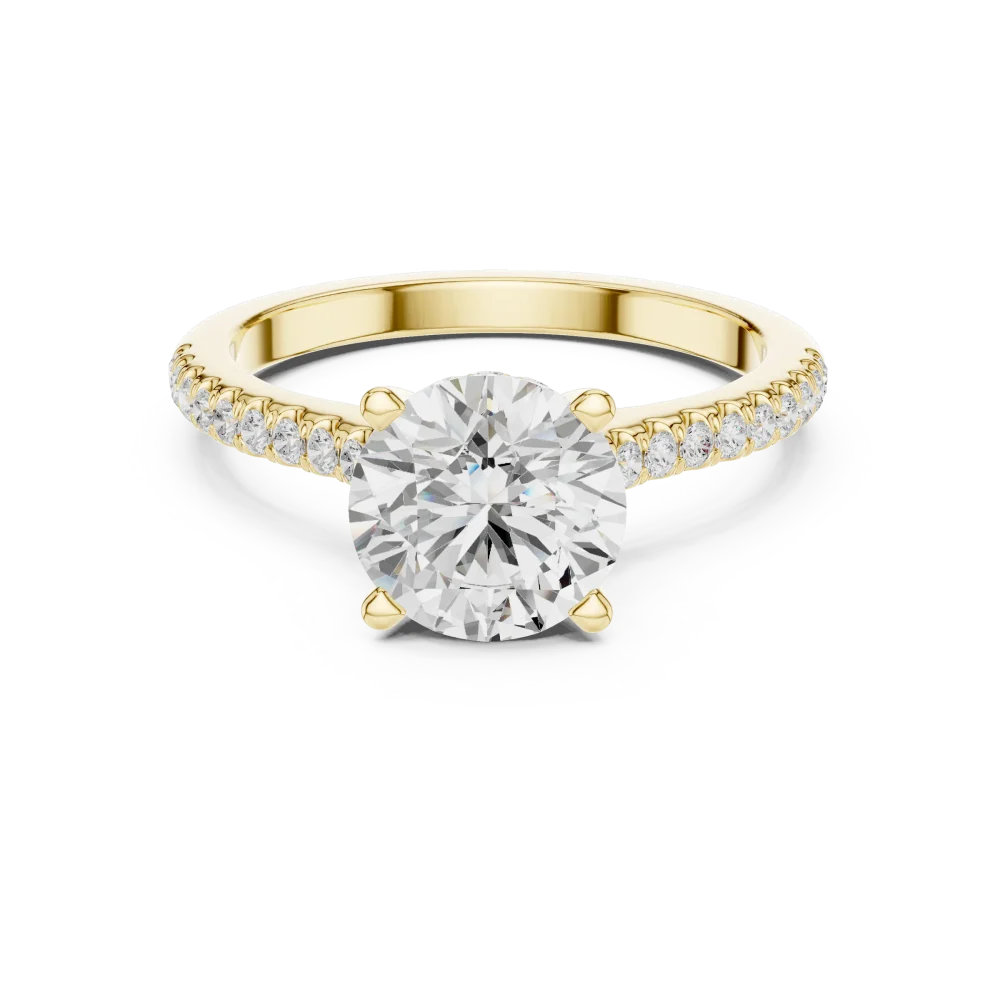 Ethereal Round Brilliant Pavé-Set Solitaire Engagement Ring - Image 2
