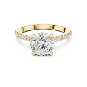 Ethereal Round Brilliant Pavé-Set Solitaire Engagement Ring - Image 2