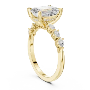 Symmetry Emerald Cut Silhouette Solitaire Engagement Ring - Image 3