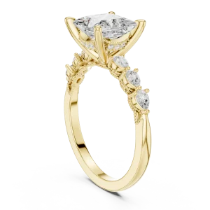 Luminary Princess Cut Pear Accent Solitaire Ring - Image 3