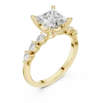 Luminary Princess Cut Pear Accent Solitaire Ring