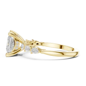 Luminary Princess Cut Pear Accent Solitaire Ring - Image 4
