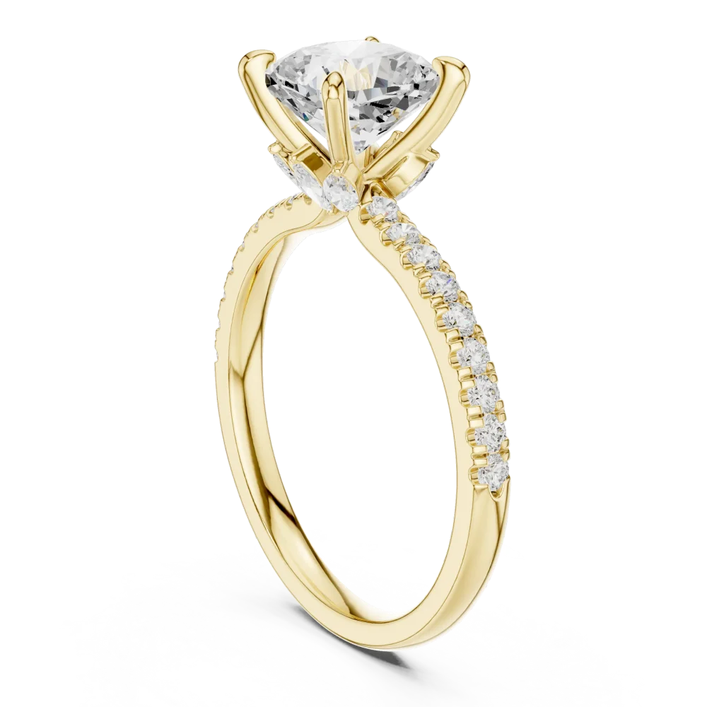 Ethereal Cushion Cut Pavé-Set Solitaire Ring - Image 3