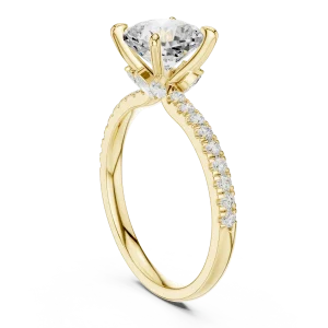 Ethereal Cushion Cut Pavé-Set Solitaire Ring - Image 3