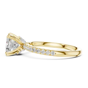 Ethereal Cushion Cut Pavé-Set Solitaire Ring - Image 4