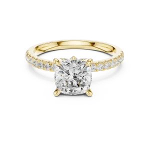 Ethereal Cushion Cut Pavé-Set Solitaire Ring - Image 2