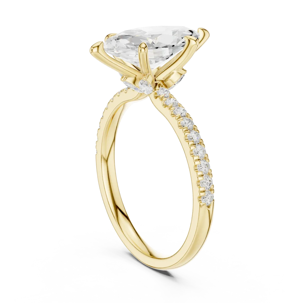 Luminary Marquise Pavé-Set Solitaire Engagement Ring - Image 3