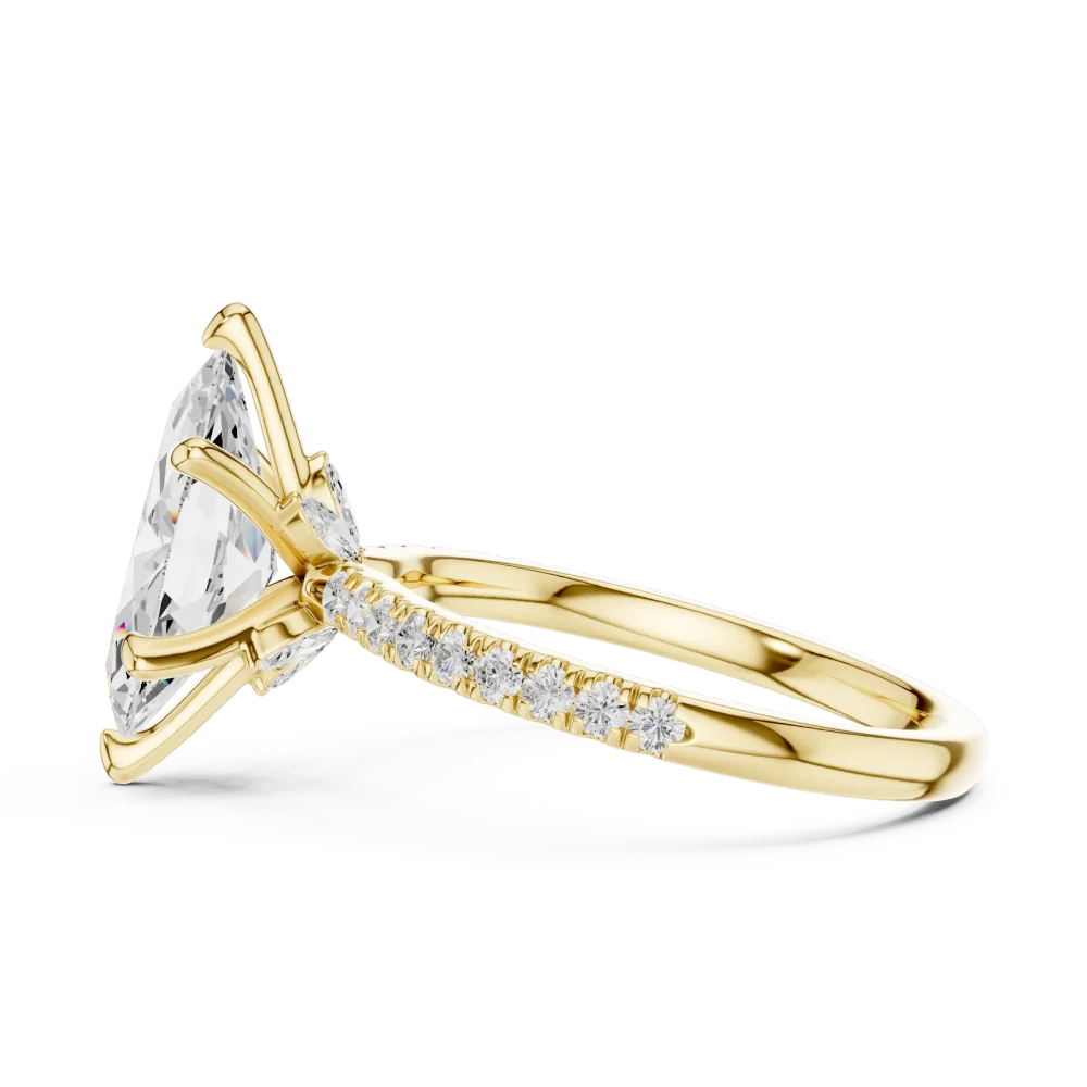 Luminary Marquise Pavé-Set Solitaire Engagement Ring - Image 4