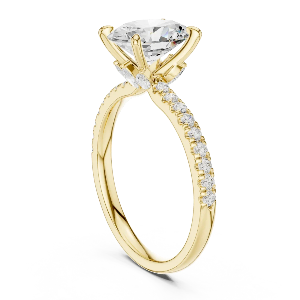 Ethereal Oval Cut Pavé-Set Diamond Solitaire Ring - Image 3