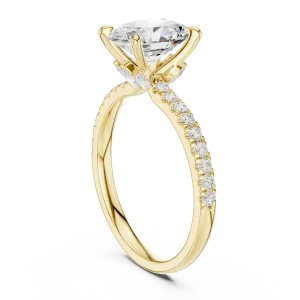 Ethereal Oval Cut Pavé-Set Diamond Solitaire Ring - Image 3