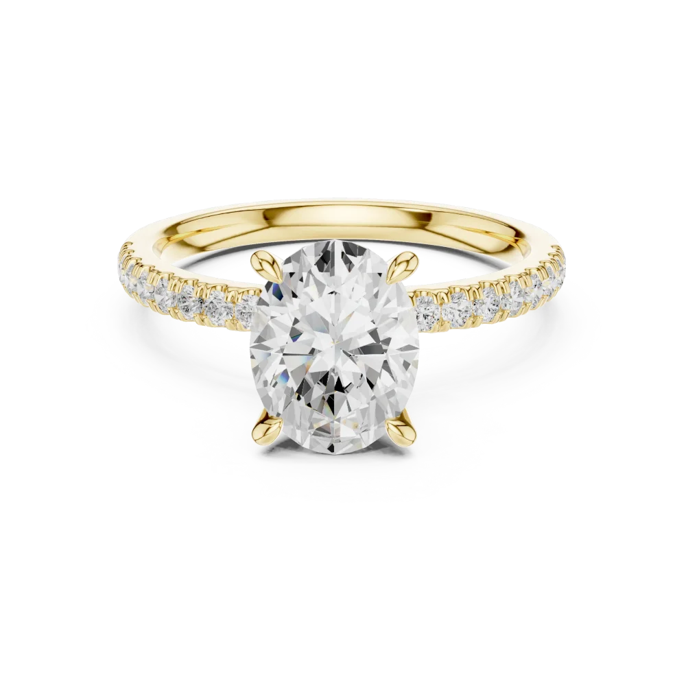 Ethereal Oval Cut Pavé-Set Diamond Solitaire Ring - Image 2