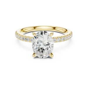 Ethereal Oval Cut Pavé-Set Diamond Solitaire Ring - Image 2