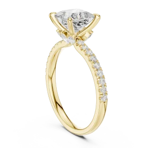 Ethereal Princess Cut Solitaire Pavé Accented Engagement Ring - Image 3
