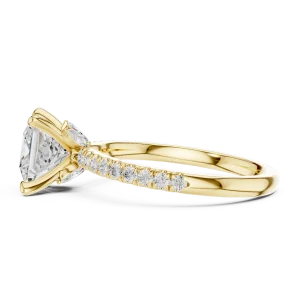 Ethereal Princess Cut Solitaire Pavé Accented Engagement Ring - Image 4