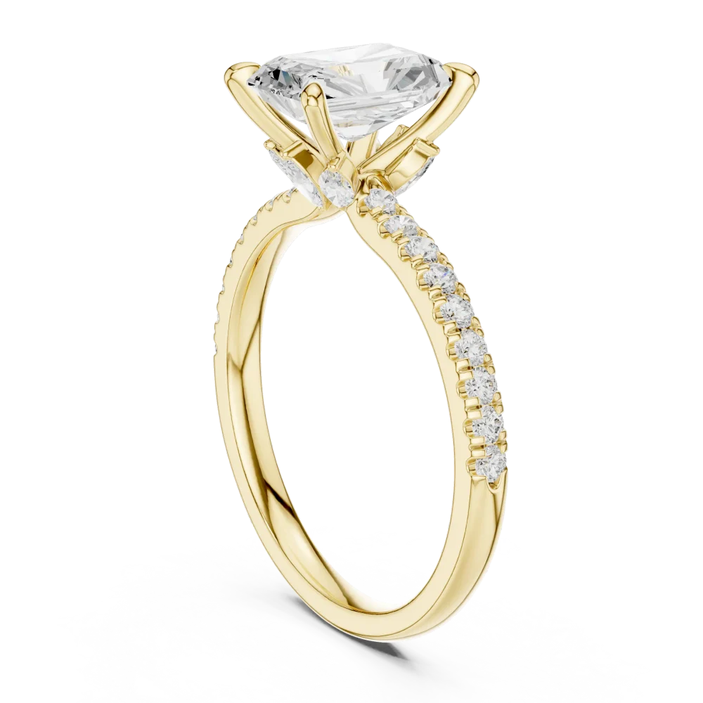 Ethereal Radiant Cut Pavé-Set Statement Solitaire Ring - Image 3
