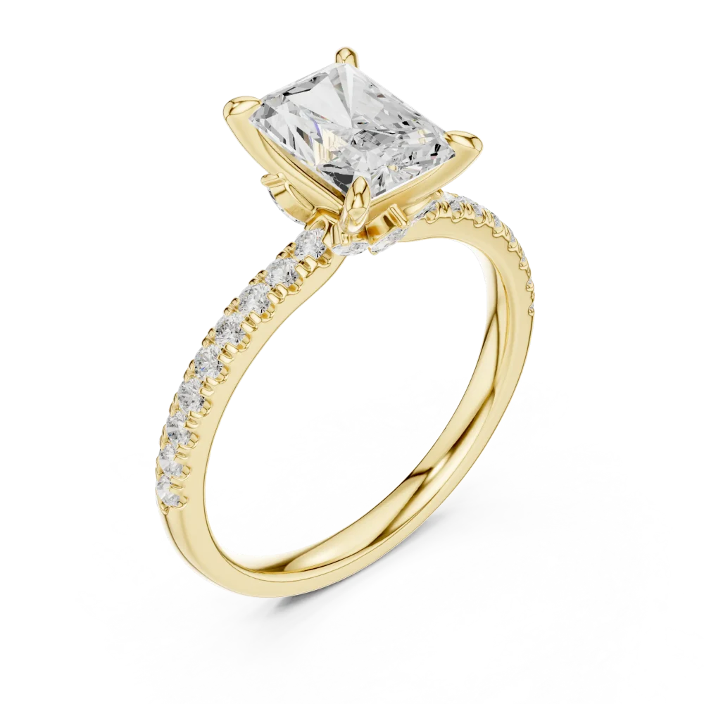 Discover the radiant brilliance of our handcrafted solitaire ring, featuring a stunning center stone and elegant pavé-set accents. Shop today.