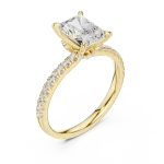 Ethereal Radiant Cut Pavé-Set Statement Solitaire Ring