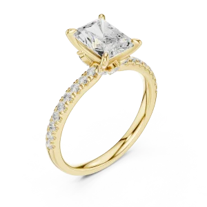 Ethereal Radiant Cut Pavé-Set Statement Solitaire Ring