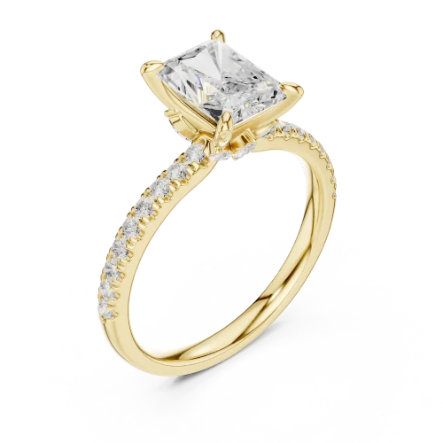 Ethereal Radiant Cut Pavé-Set Statement Solitaire Ring