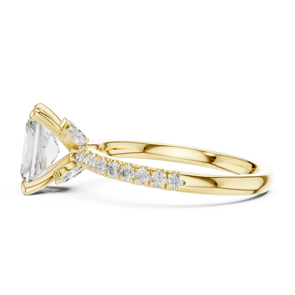 Ethereal Radiant Cut Pavé-Set Statement Solitaire Ring - Image 4