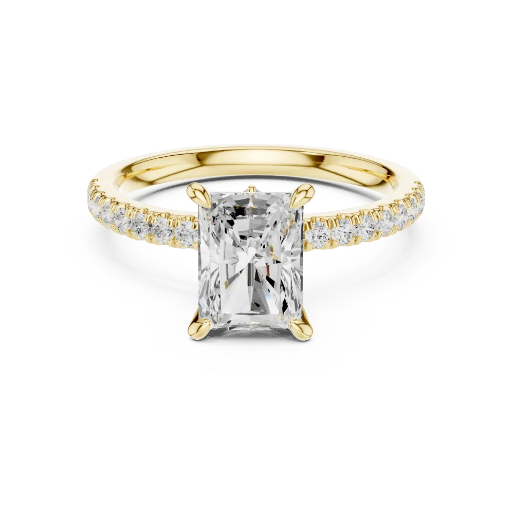 Ethereal Radiant Cut Pavé-Set Statement Solitaire Ring - Image 2
