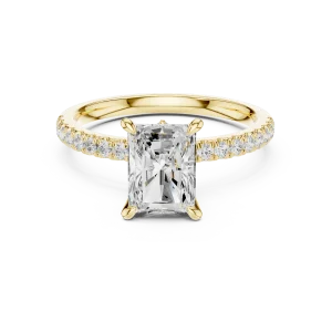 Ethereal Radiant Cut Pavé-Set Statement Solitaire Ring - Image 2