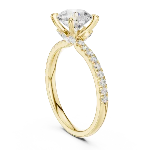 Luminary Round Brilliant Pavé-Set Diamond Solitaire Ring - Image 3