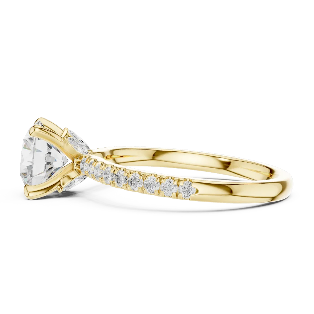 Luminary Round Brilliant Pavé-Set Diamond Solitaire Ring - Image 4