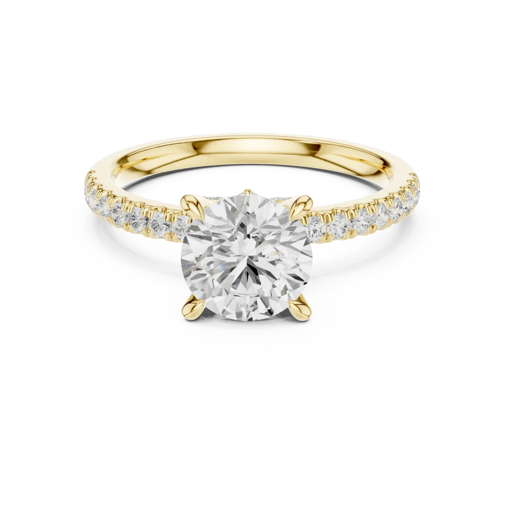 Luminary Round Brilliant Pavé-Set Diamond Solitaire Ring - Image 2