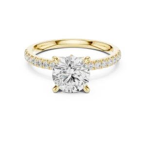 Luminary Round Brilliant Pavé-Set Diamond Solitaire Ring - Image 2