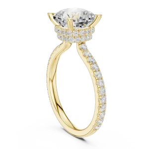 Luminary Cushion Cut Pavé-Set Solitaire Engagement Ring - Image 3