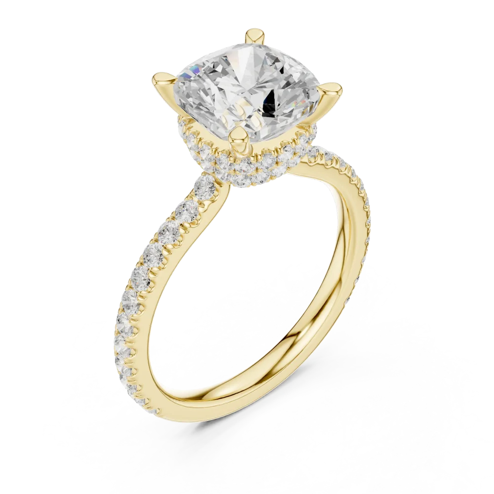 Discover the radiant beauty of our Cushion Cut Solitaire Ring. Featuring premium DIAMEUR lab-grown diamonds, elevate your style and shop today.