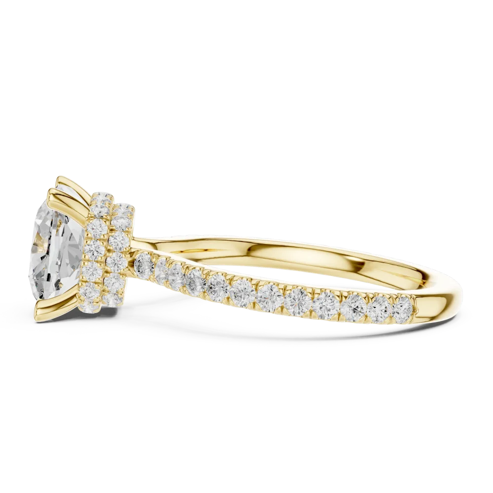 Luminary Cushion Cut Pavé-Set Solitaire Engagement Ring - Image 4