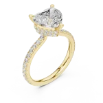 Ethereal Heart Cut Pavé-Set Hidden Halo Solitaire Ring