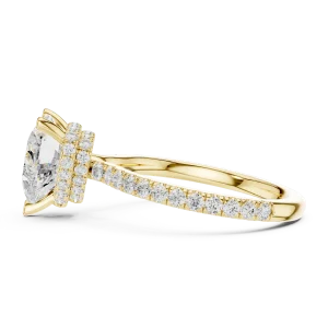 Ethereal Heart Cut Pavé-Set Hidden Halo Solitaire Ring - Image 4