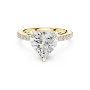 Ethereal Heart Cut Pavé-Set Hidden Halo Solitaire Ring - Image 2