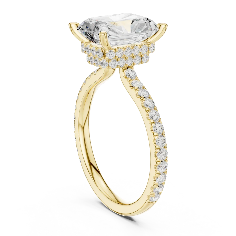 Luminary Radiant Cut Hidden Halo Solitaire Ring - Image 3