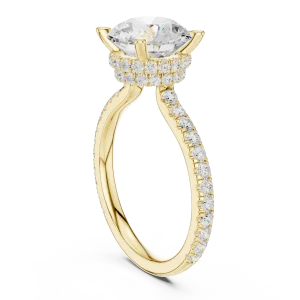 Luminary Round Brilliant Pavé-Set Solitaire Engagement Ring - Image 3