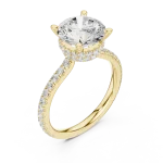 Luminary Round Brilliant Pavé-Set Solitaire Engagement Ring
