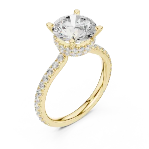 Luminary Round Brilliant Pavé-Set Solitaire Engagement Ring