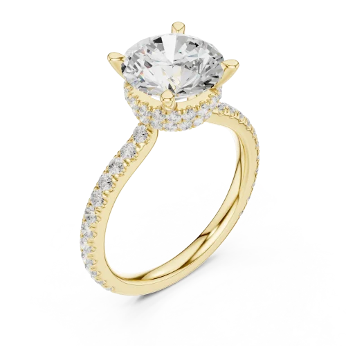 Luminary Round Brilliant Pavé-Set Solitaire Engagement Ring