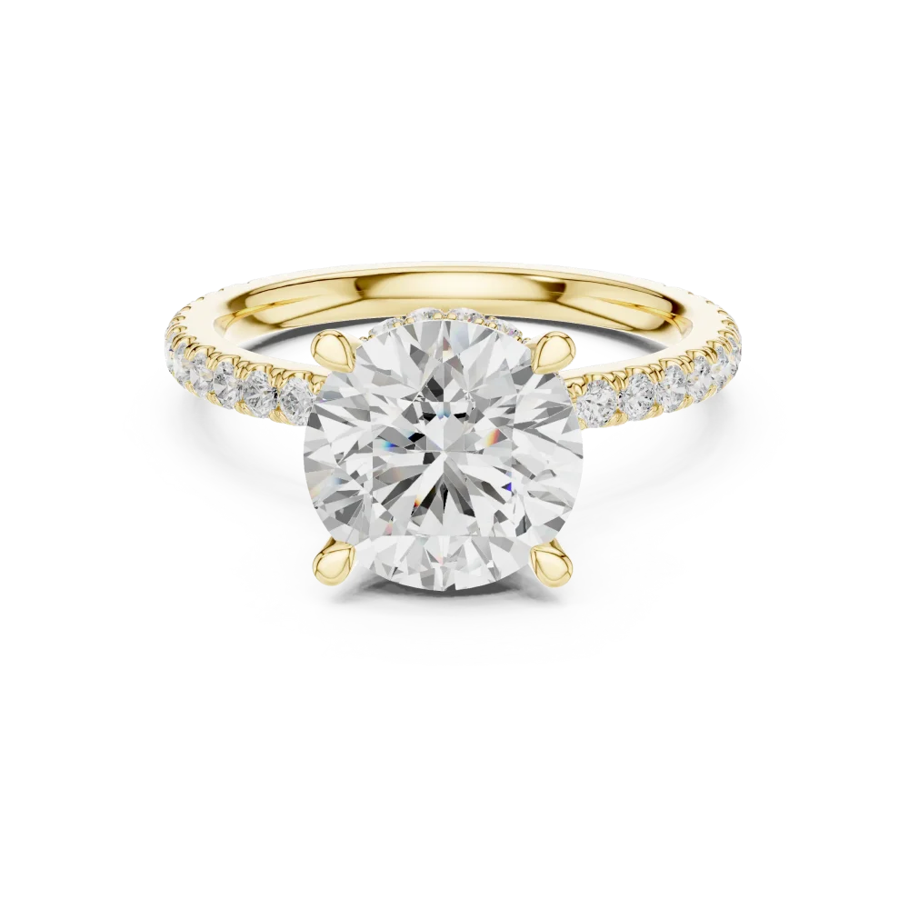 Luminary Round Brilliant Pavé-Set Solitaire Engagement Ring - Image 2