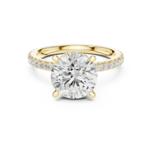Luminary Round Brilliant Pavé-Set Solitaire Engagement Ring - Image 2