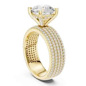 Luminary Round Brilliant Pavé-Set Multi-Row Solitaire Ring - Image 3